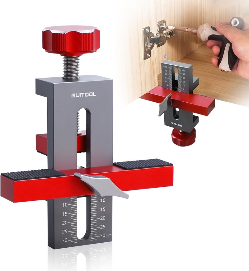 RUITOOL Cabinet Door Mounting Jig, Installation Positioner for Frameless Cabinets Only, Easily Adjustable Aluminium Alloy Versatile Cabinet Hardware Jig, Holiday Home Improvement Gifts for Him - Image 1